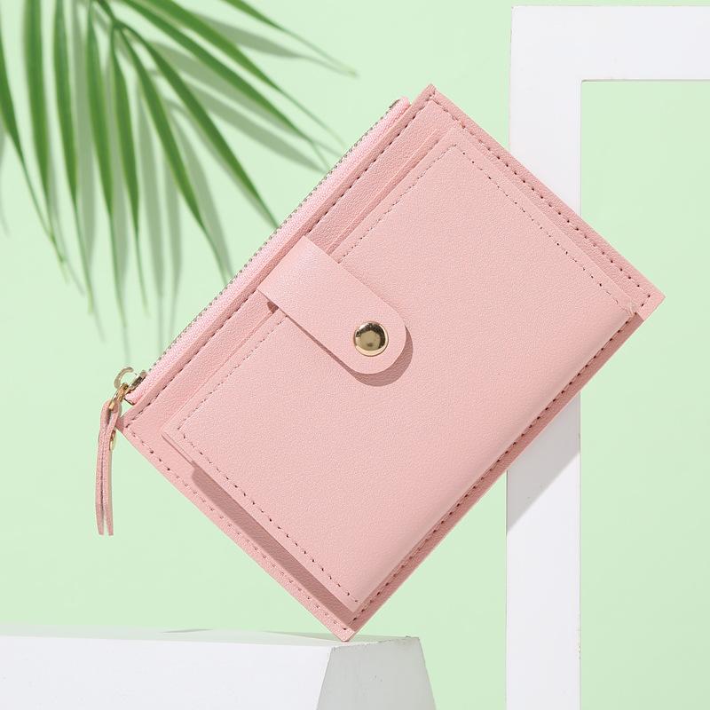 Slim & Stylish Women's Wallet with Snap Button Zipper - Lightweight, Portable Bifold Design