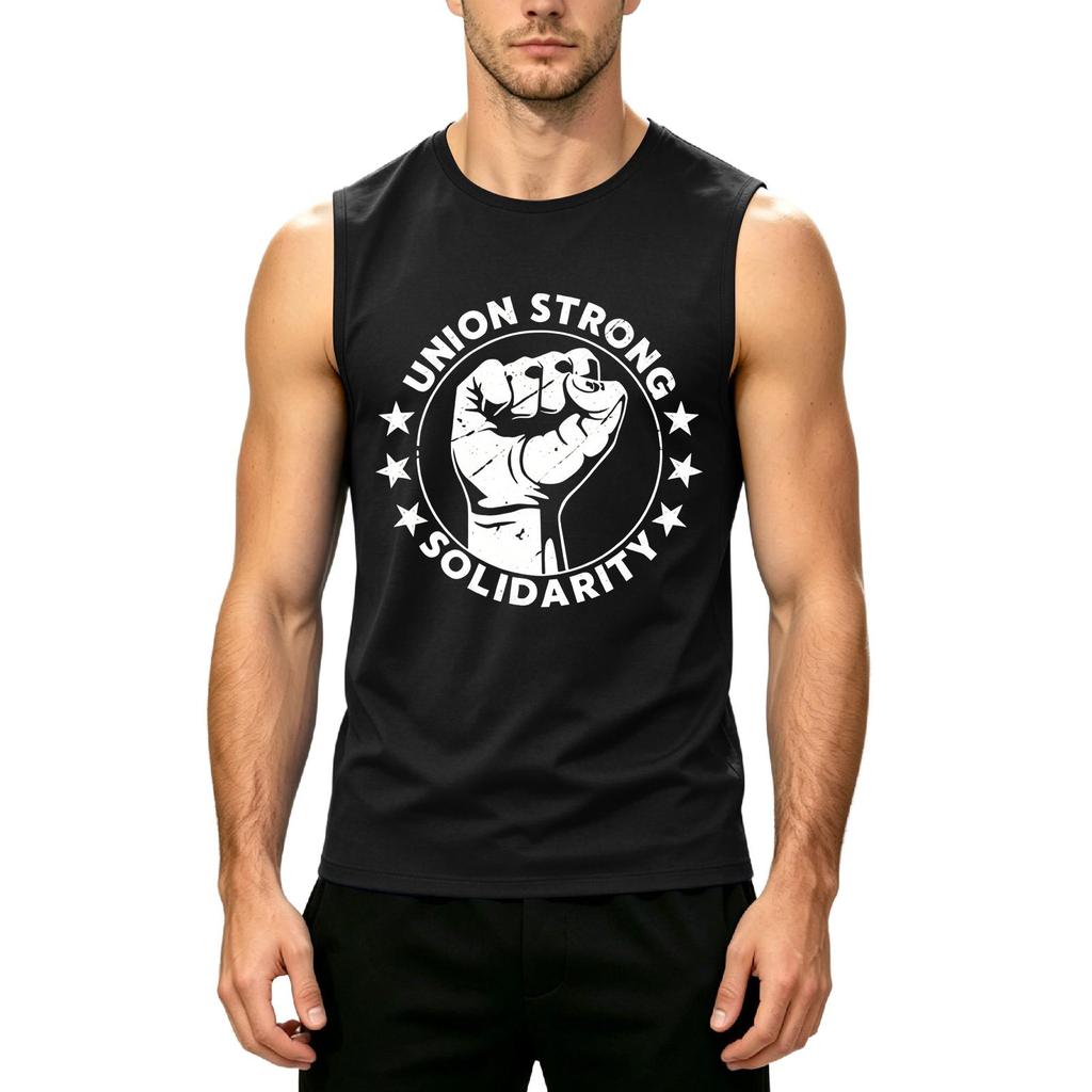Men's Sleeveless Tank Top Casual Muscle Shirt Labor Day Printed Graphic Tee Summer Workout Gym Apparel