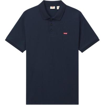 Levis Casual Comfortable Solid Color Simple Short Sleeve Polo Shirt Unisex Polo Shirts Navy-Blue 004KC-0002