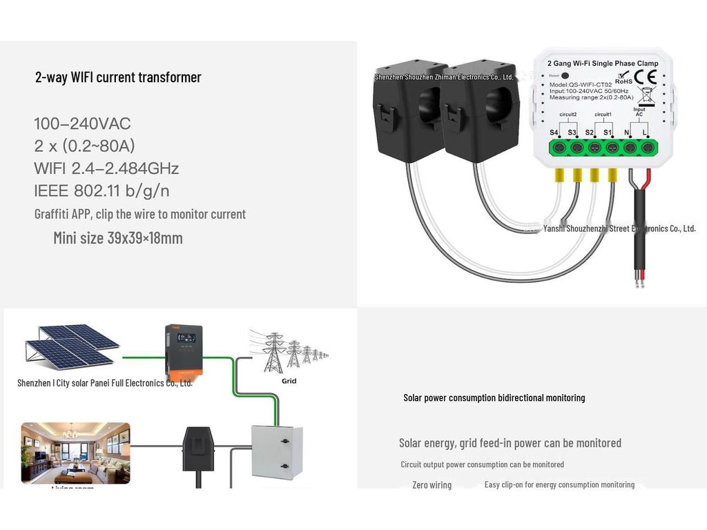 Smart Solar Power Current Sensor: Energy Consumption & Monitoring