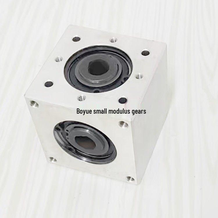 57x57 Small Bevel Gear 90° Right Angle Converter, 1:1 Gear Ratio, Hexagonal D-Hole Shaft Keyway