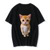 Harajuku Style Fun Cat Printed Women's Clothing New Personalized T-shirt Fashionable Casual Loose