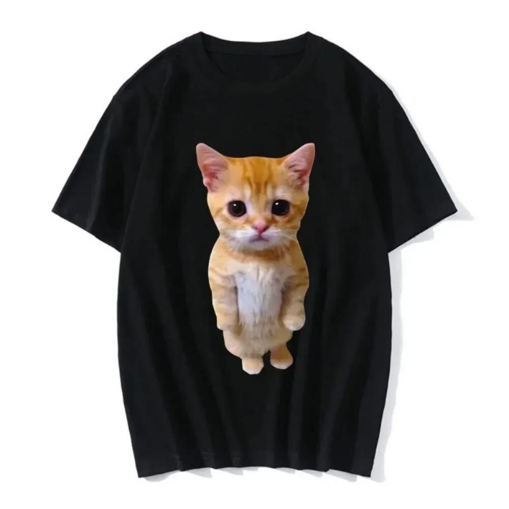 Harajuku Style Fun Cat Printed Women's Clothing New Personalized T-shirt Fashionable Casual Loose