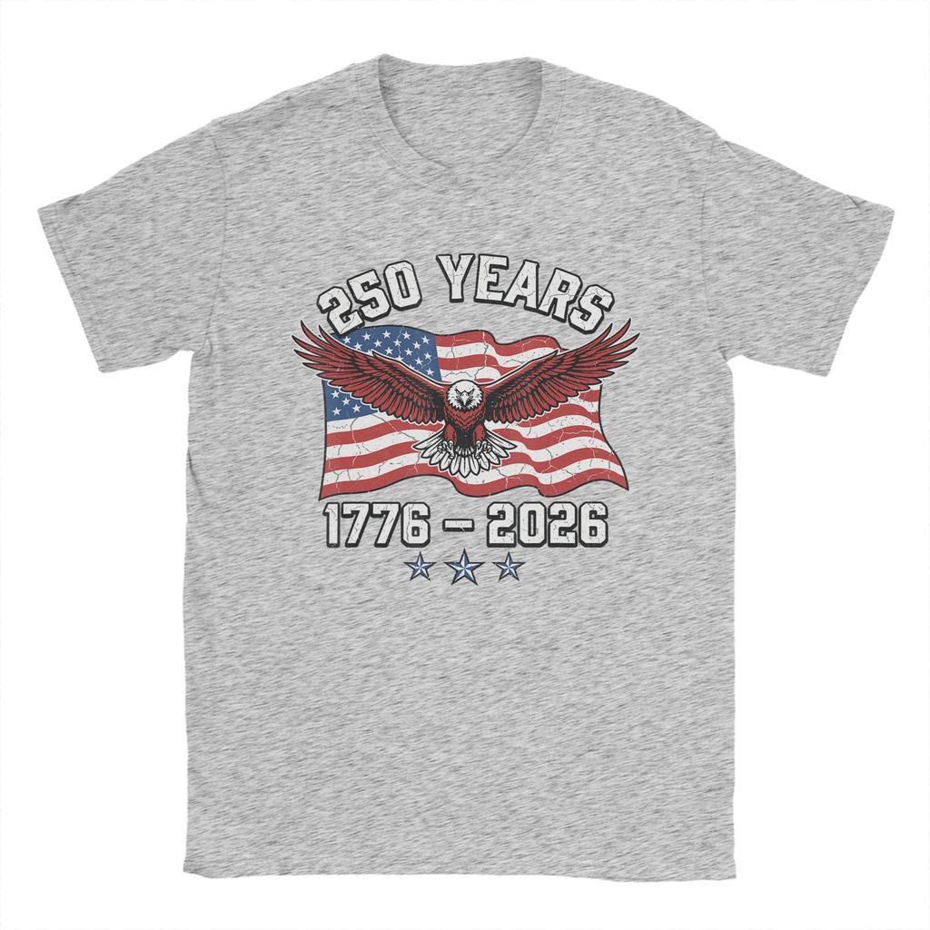 Eagle and American Flag  Years    Anniversary TShirt Summer  Cotton TShirts For Unisex Hippie Casual Tee Shirt