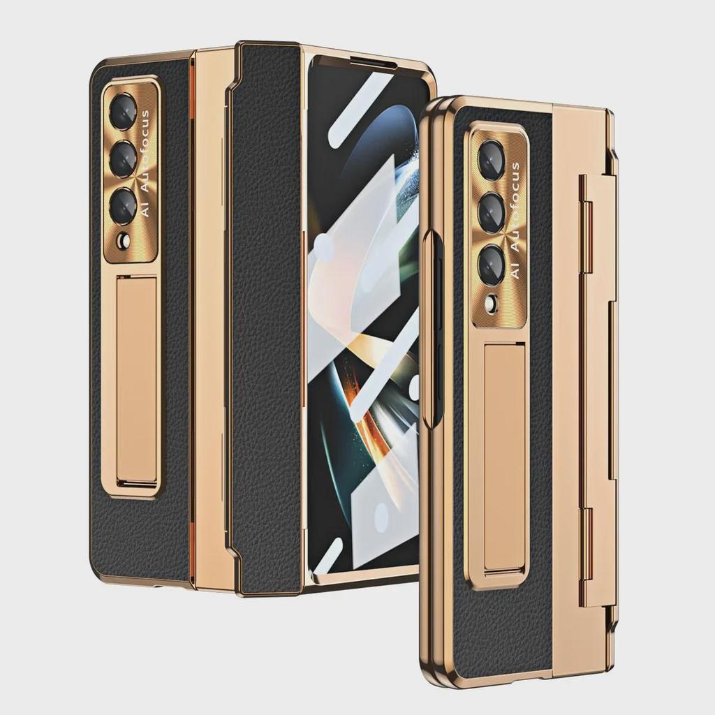 "Kožené ochranné pouzdro Samsung Z Fold5 pro FOLD4/FOLD3 - Plné krytí, Ochrana proti pádu, Kompatibilní s pantem"