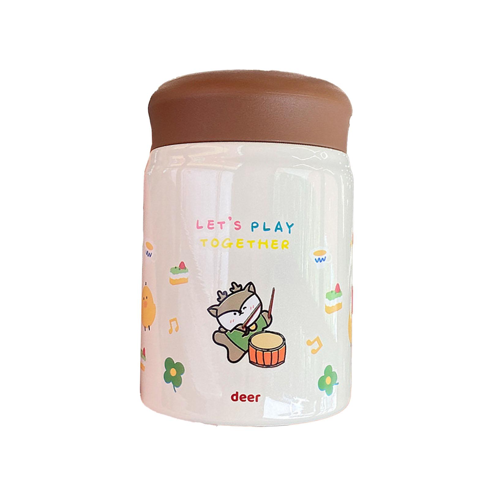 

320 мл нержавеющая сталь изолированный вакуумный контейнер для еды с крышкой для уличного использования мультфильм портативный Deer