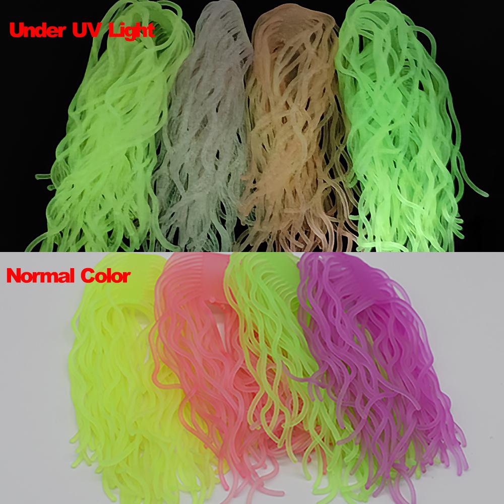 MNFT 5Bundlles/300pcs Fly Fishing Tying Materials Squirmy Wormy Artificial Kit Worm Soft Lure Flies Plastic Worms