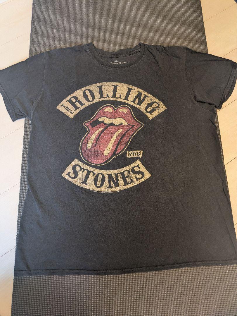 

[Б/У] Официальная винтажная футболка Rolling Stones с логотипом губ, черная, размер XL