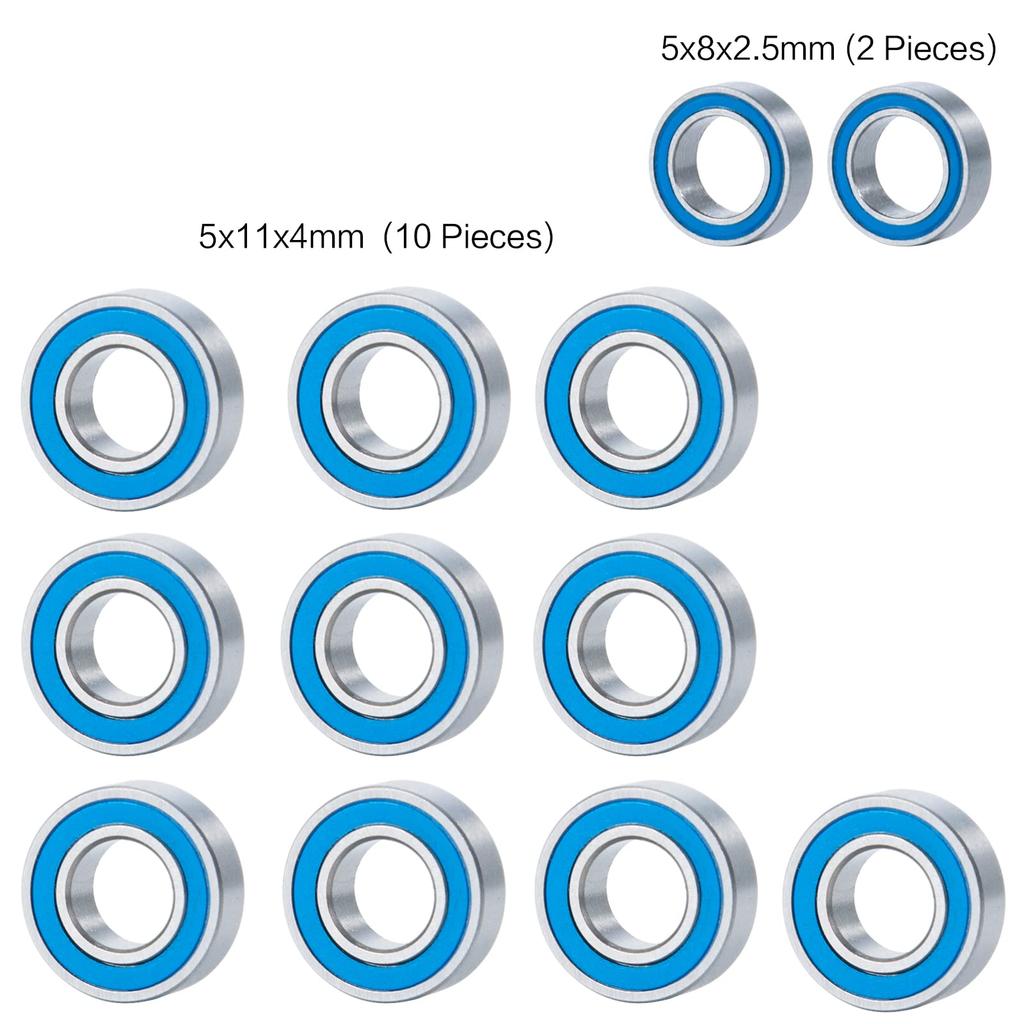 TRZX 12-Piece Bearing Set Upgrade Parts for Tamiya Blackfoot RC Car