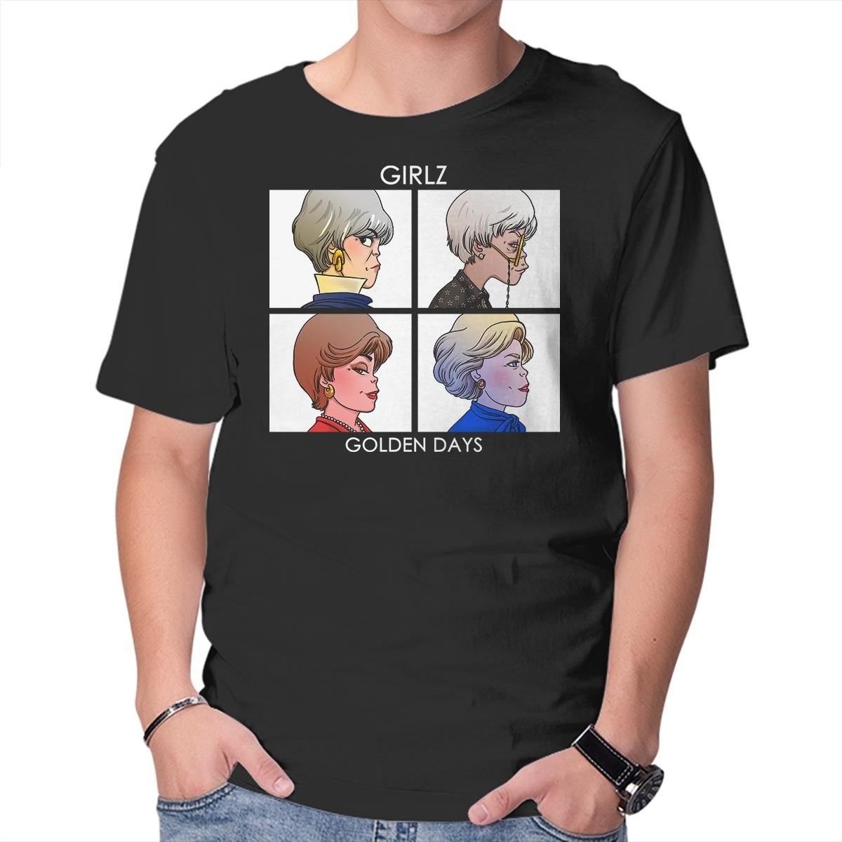Unisex Crew Neck T-Shirt Golden Days Graphic Short Sleeve Casual Tee M