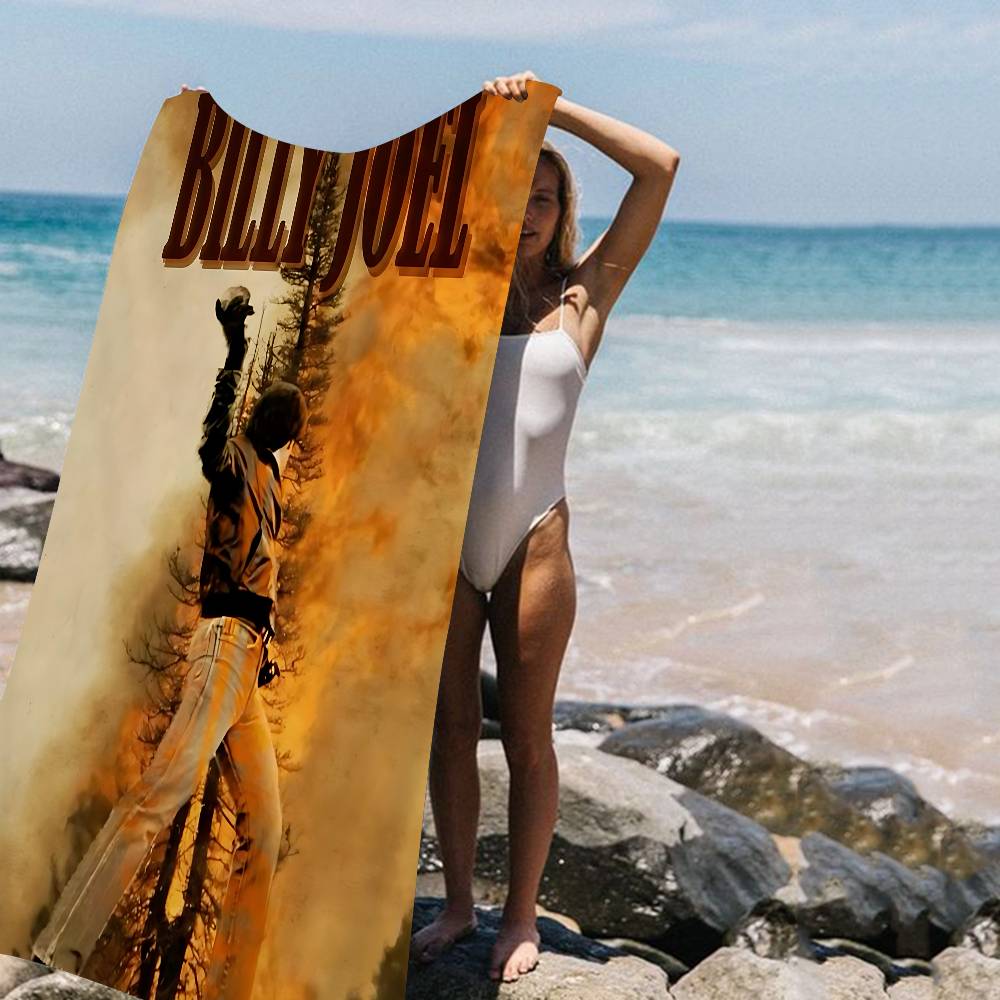 

Billy Joel Microfiber Printed Beach Towel Mountain Climbing Yoga Beach Swimming Running Absorbent Soft Towel W40*H60(CM)
