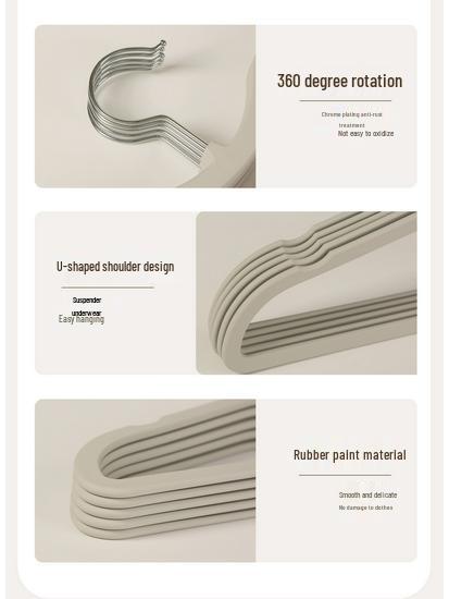 Short-neck Non-slip Clothes Hanger: Skin-feel Film, No Marks, Prevents Shoulder Bumps, Ideal for Home Storage and Organization.