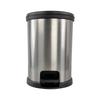 1.5 Gallon Round Step Trash Can Plastic Touchless Bathroom Wastebasket Durable Peddle Design Indoor Garbage Bin Silver