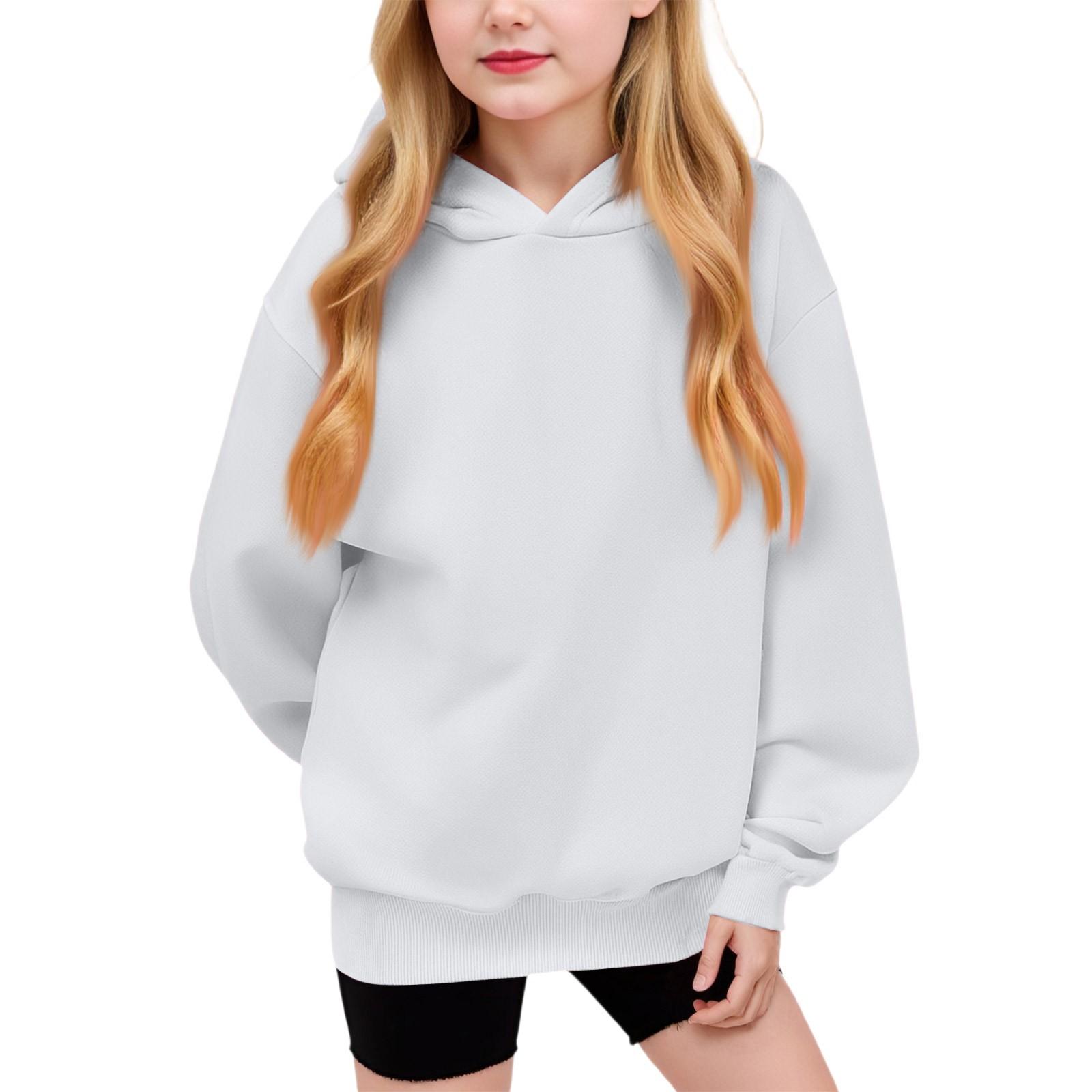 

Зимние однотонные толстовки с капюшоном и длинными рукавами для мальчиков и девочек 130 белый