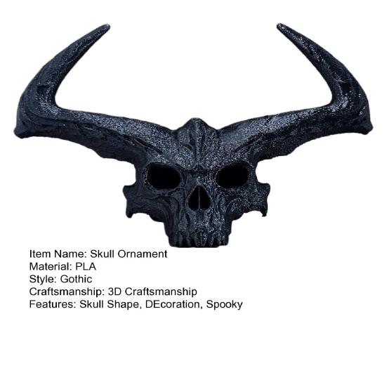 3D Printed Giant Skull Figurine Gothic Flame Giant Skull Statue Halloween Party Skull