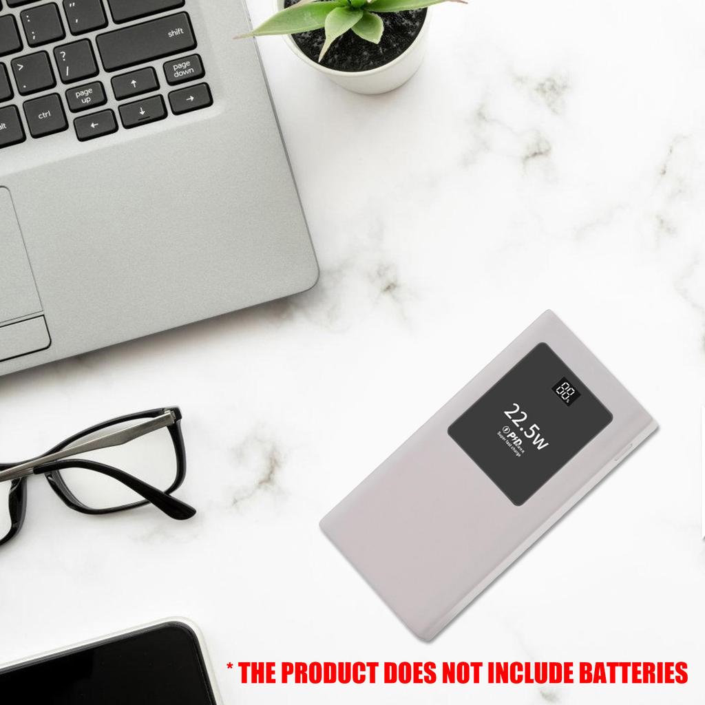 PowerBanks Casing Kit 20000mAh Mobile Chargers Builts in Cable PD22.5W Quick Charging LCD Display Shell