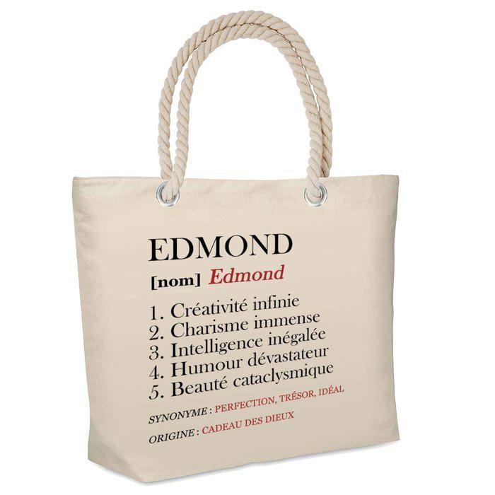Sac de plage - PLANETEE - Edmond Définition - Coton beige - Grande contenance - Imprimé en France