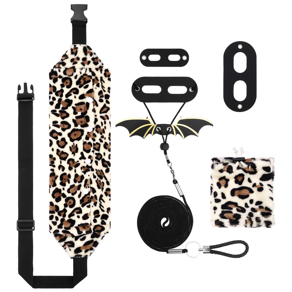 3 Piece Set Bearded Dragon Lizard Leash Harness Clothes Reptile Small Pet Backpack with Wings Adjustable Carrying Travel Bag