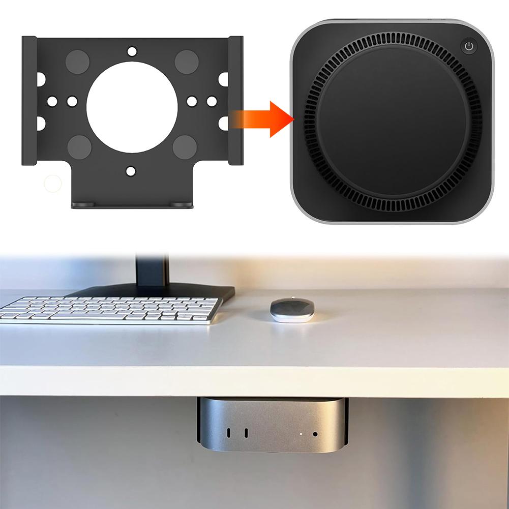 Computer Mini Host Metal Monitor Mount Holder Wall Mount Stand Under Desk Stand for Mac Mini M4/M4 Pro 2025 Accessories