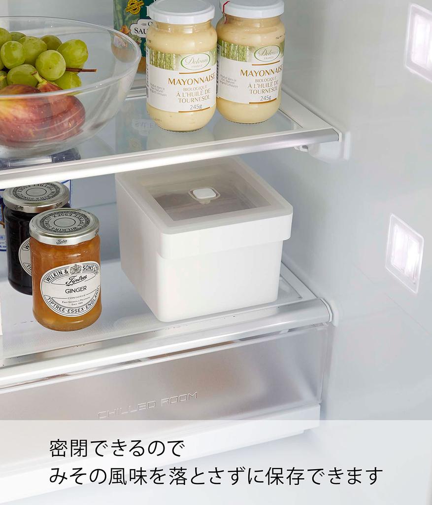 Yamazaki Jitsugyo Miso pachet de depozitare cu turn etanș pentru alimente xx cu bule 7737 (Yamazaki) mâner, recipient, alb, aprox. L13,6 D15,1 H11 cm,