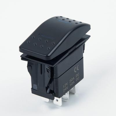 Waterproof Rocker Switch ON-OFF Dual Blue LED Light 12V 24V Boat Car Marine Dash