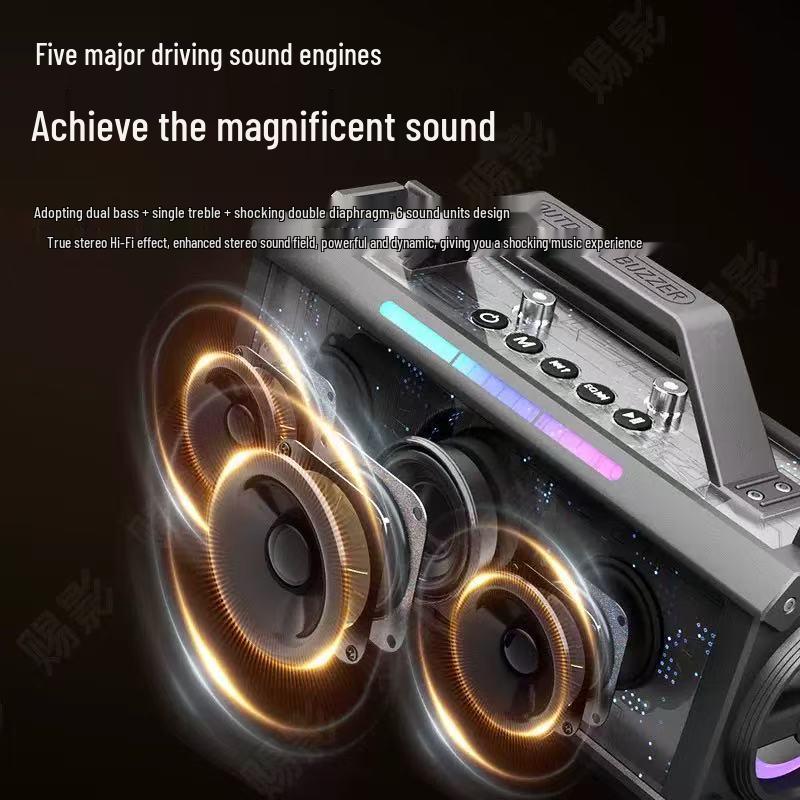 Uzun Pil Ömrüne Sahip A22 Yüksek Güçlü 60W Taşınabilir Bluetooth Karaoke Hoparlörü