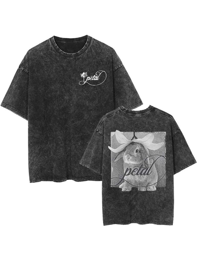 Ariana Grande T-shirt Oversize Petal Cotone Lavato Vintage Hiphop Streetwear Uso Quotidiano Top Fresco