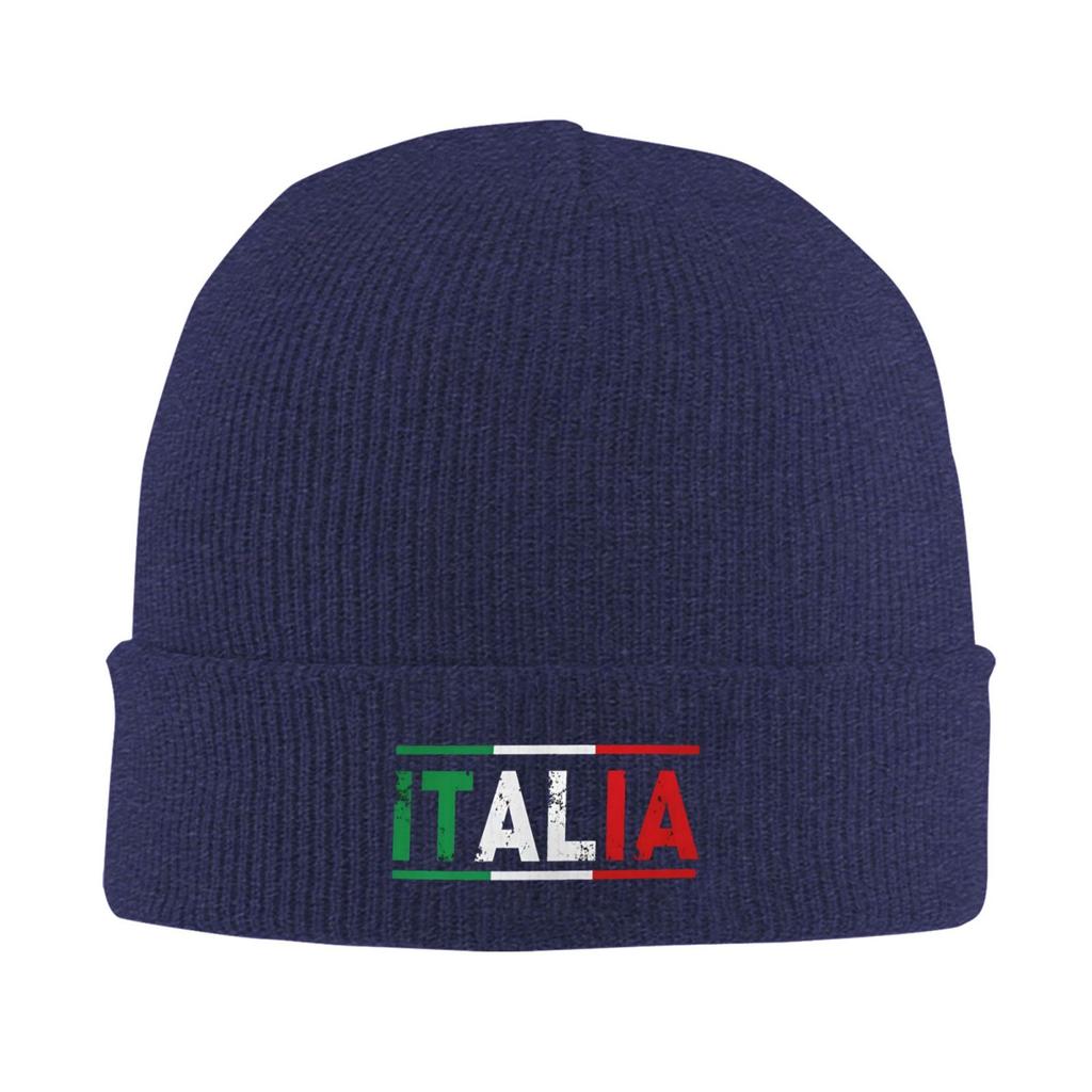 ITALIA Warme Strickmütze Modische Mütze Herbst Winter Outdoor Beanie Hüte für Unisex Schädelmütze