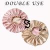 Waterproof Bath Hat Women Shower Cap Elastic Reusable Bath Hat Bathroom Double Layers Hair Cover Women Bathroom Accessories