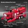 New Smoke Exhaust Fire Truck Die-cast Light Music Alloy Fire Truck Model Can Spray Water Ladder Rescue Truck Toy Children's Gift