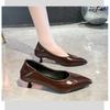 New Women's Boat Shoes Pointed Toe Pumps Kitten Heel Dress Shoes Silver Office Work Shoes for Female Black Spring Autumn