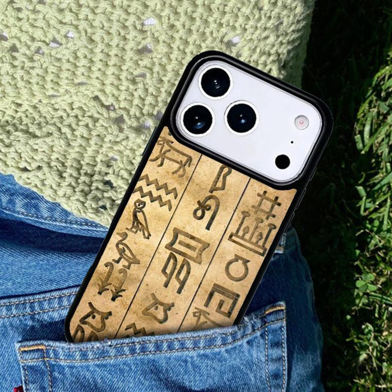 Ancient Egyptian Hieroglyphic Phone Case Cover for IPhone 11 12 13 14 15 16e 17 Pro Max Coque for IPhone 17 Air