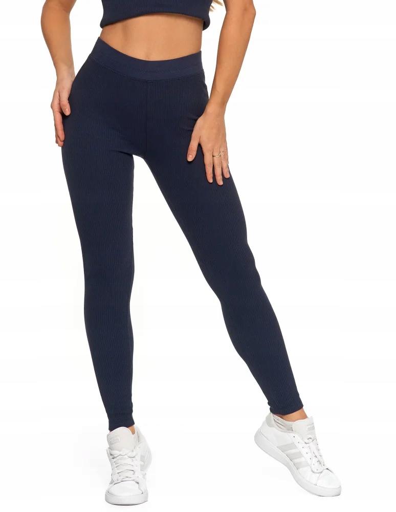 Women's Cotton Leggings with Wide Elastic Waistband Fit Elastic MORAJ S NAVY