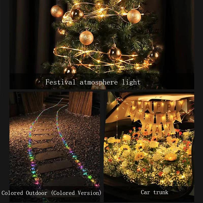 -in-1 Camp String Light 360° Illumination IPX4 Waterproof USB Charging 7m/10m Length for Camping Outdoor Durable Portable