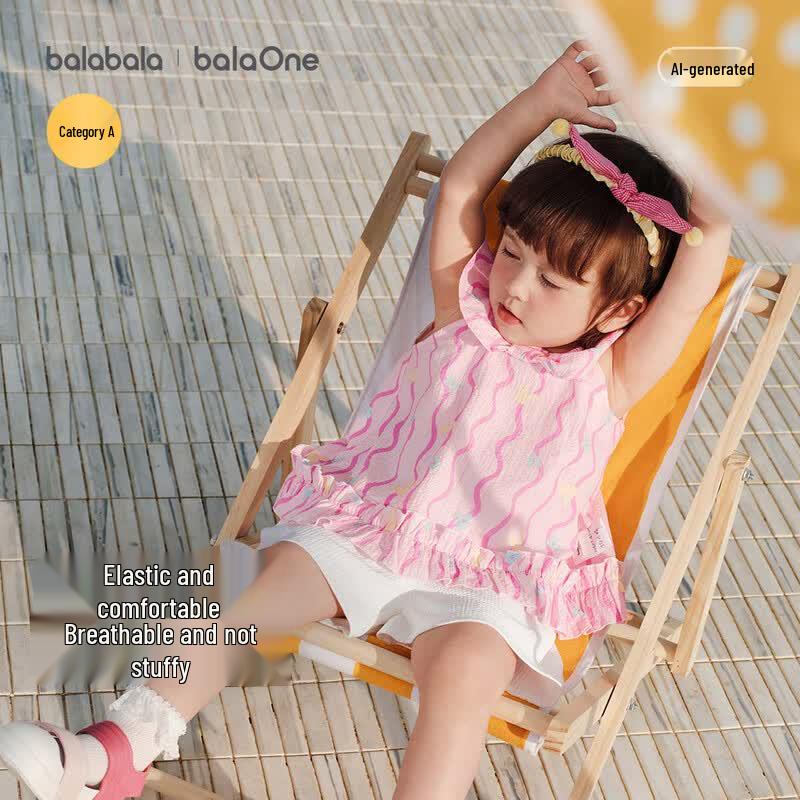 BalaOne Baby Girl's Short Sleeve Two-Piece Set