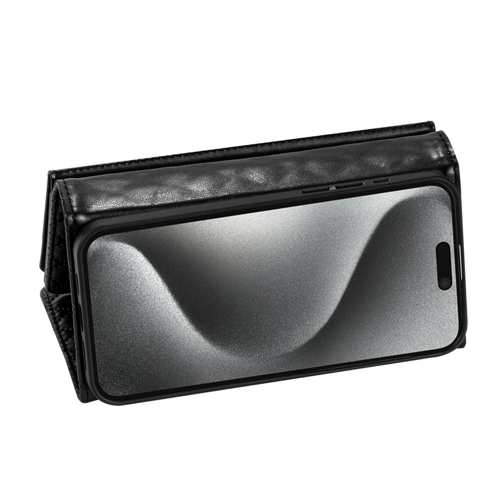 BKS-002 For iPhone 17 Pro Max Wallet Case PU Leather Stand Phone Cover with Shoulder Strap