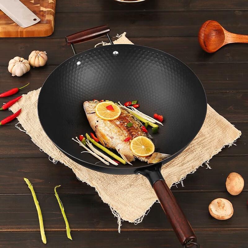 RSFH Nitridierter Eisen-Wok mit Sichtglasdeckel