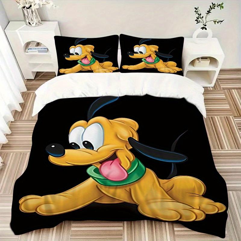 3pcs Pluto Printed Quilt Set - Includes 1 Quilt Cover and 2 Pillowcases, Machine Washable - Suitable for All Seasons.S079