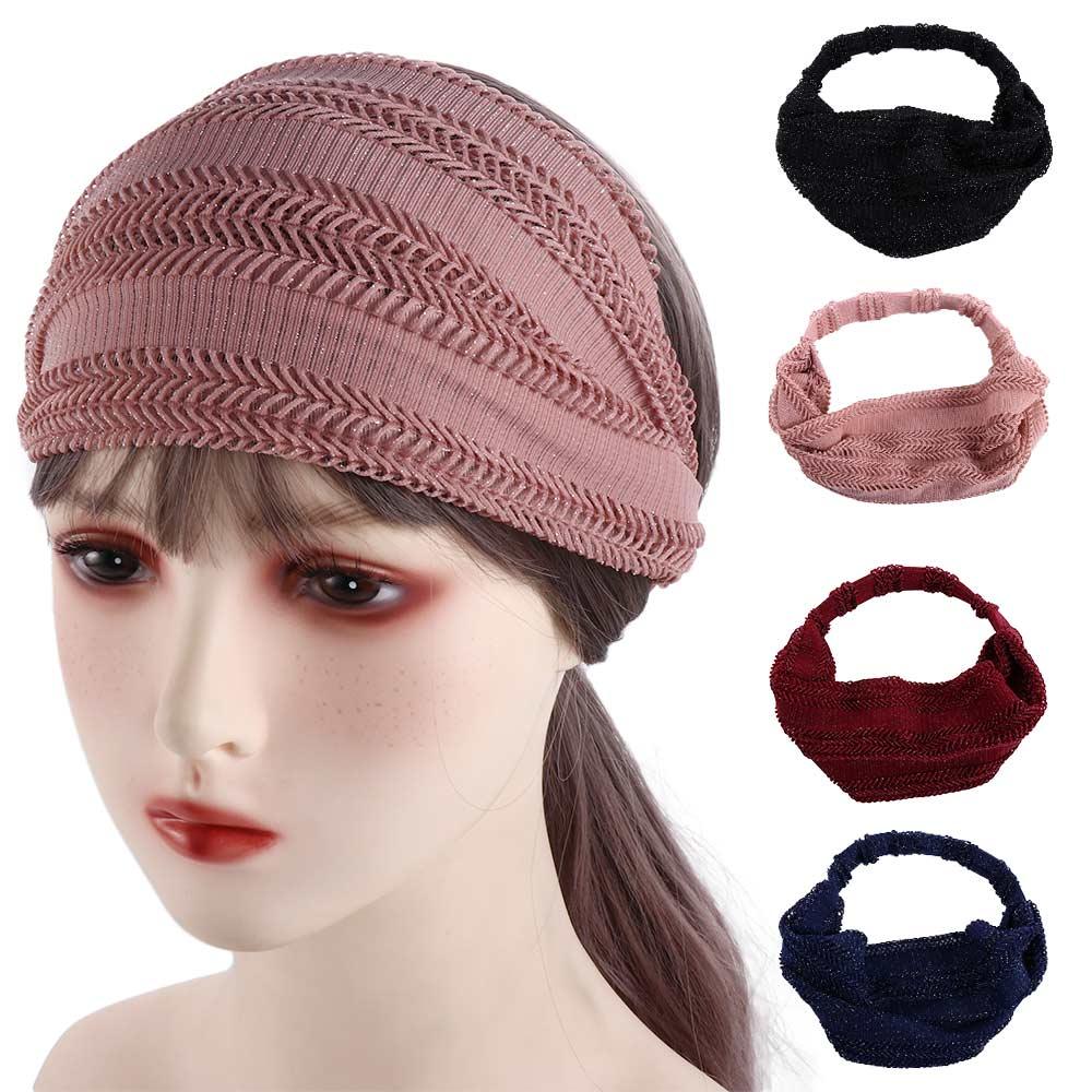 Einfarbiges Kopfschmuck-Netz-Stirnband mit breiter Kante für Damen, Haarreif, Koreanischer Stil, Haarband, Kopfbedeckung
