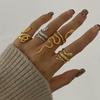 Stainless Steel Snake Rings for Women Men Gold Color Open Adjustable Finger Ring Vintage Gothic Aesthetic Jewelry Anillos Mujer