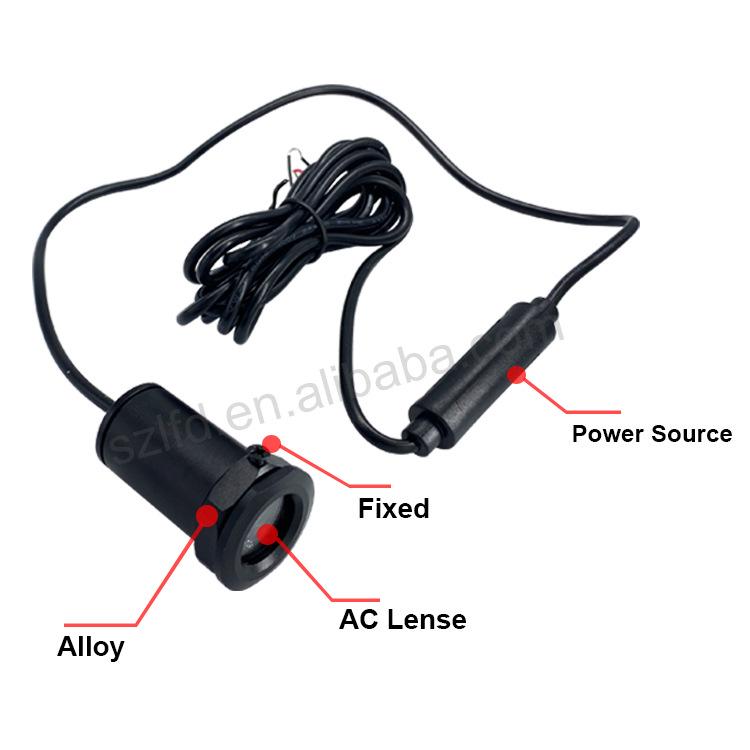 High-Power All-Metal Door Welcome Light for Cars and Motorcycles, 20-40 cm Projection Focal Length