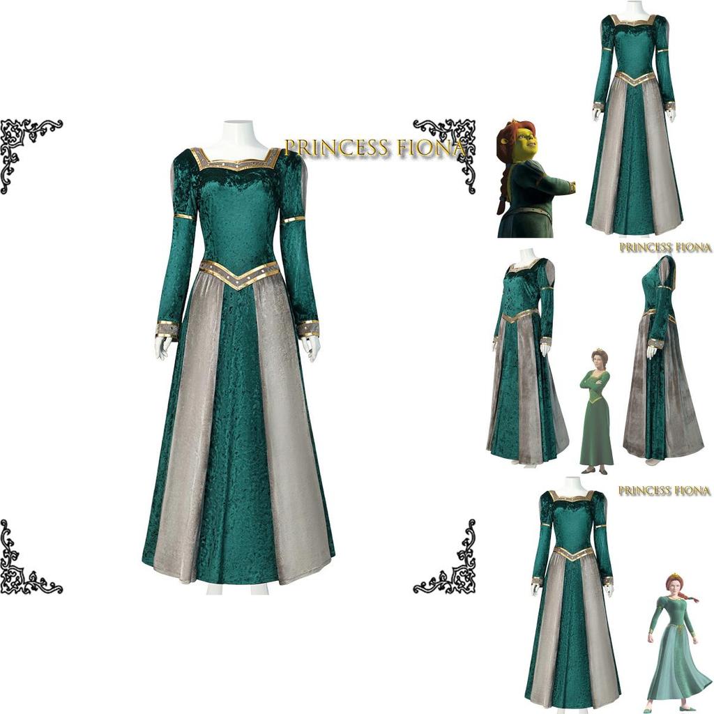 Shrek Princess Fiona Cosplay Costume For Adults Monster Themed Dress-up For Comic Con And Parties Characters)