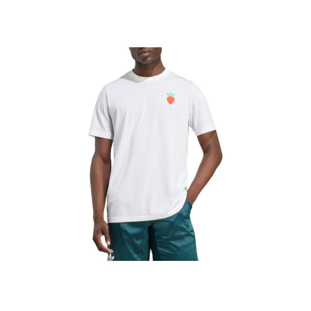 adidas Originals Letter Pullover Round Neck Short Sleeve T-Shirt Men T-Shirts White JM8961