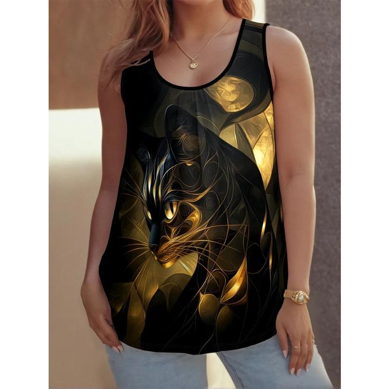 Women's Sleeveless Vest Creative Colorful Fashionable Loose Soft Leisure Summer Oversized Vest