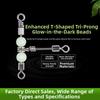 5pcs Luminous Bead Fishing Swivels 5pcs Sea Fishing Connector  Saltwater Fishing