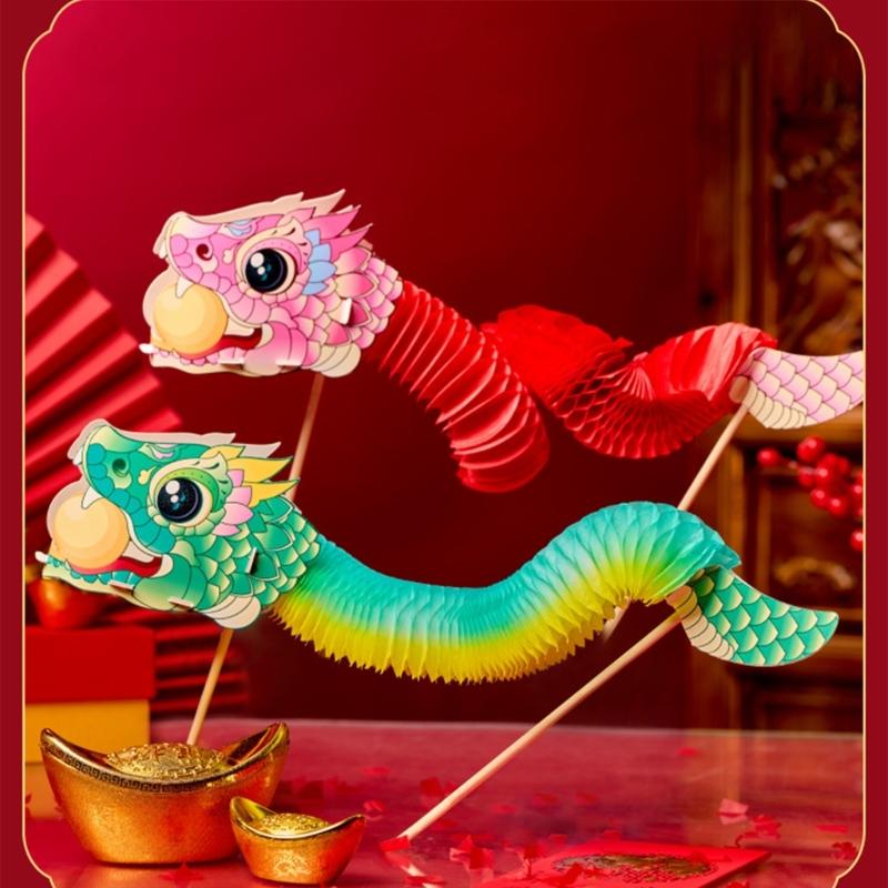 Chinese Snake Dance Craft Set Handmade 3D Snake Paper Puppet Set for Children Adult School Kindergarten