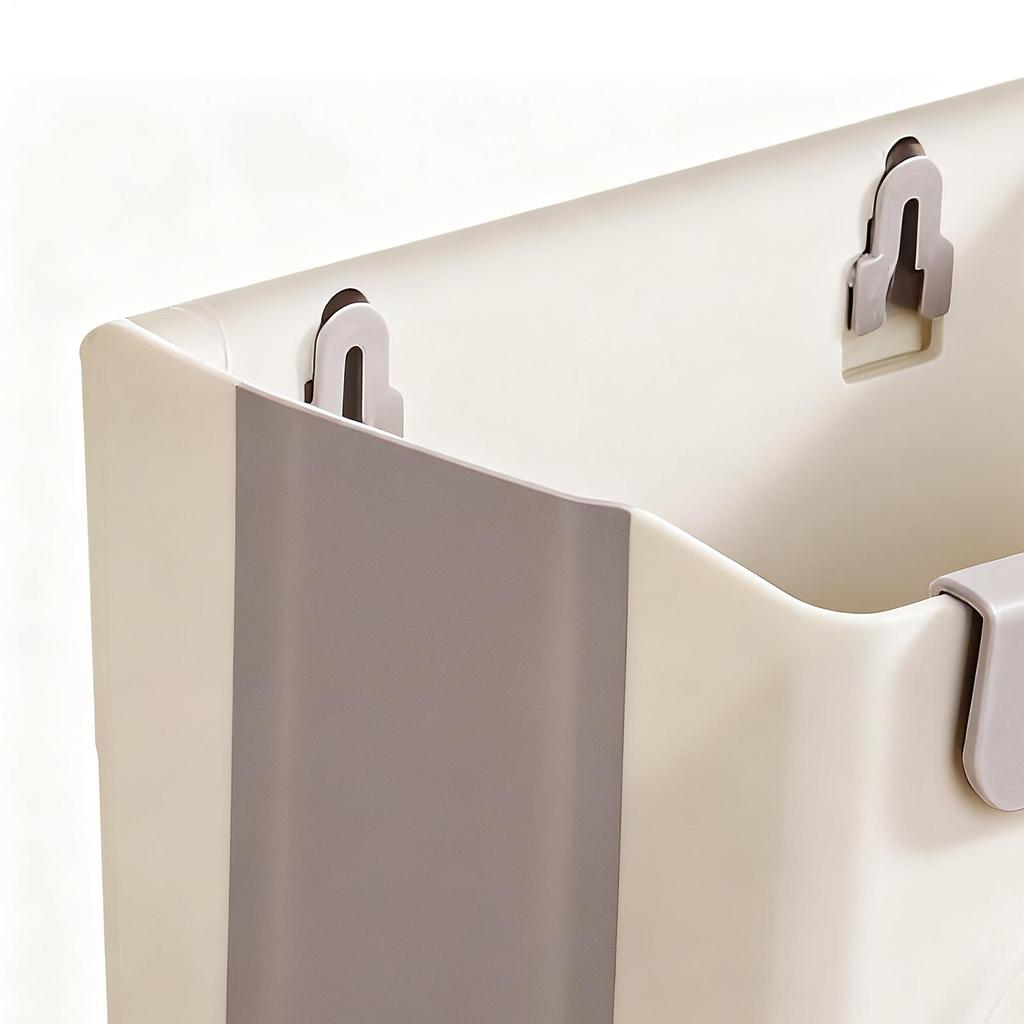 Wall Mounted Trash Can 11L Foldable Garbage Container Cabinet Door Trash Bin For Kitchen Bathroom Office Living Room Bedroom