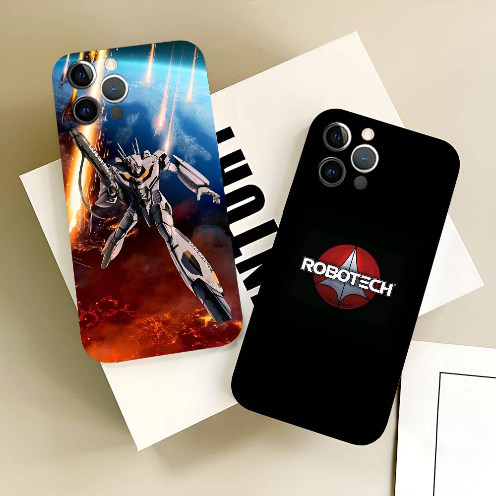 Anime Robotech Phone Case Black Silicone Soft Shell For IPhone 17 16 15 14 13 12 11 Air Pro Max Plus Hot Sale