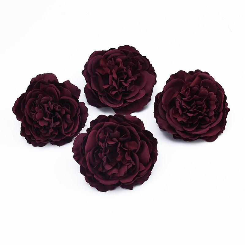5/10 st Konstgjorda Blommor Europeiska Pionhuvuden Bröllop Brud Hemrum Jul Trädgårdstillbehör Diy Skrapbok Hög kvalitet