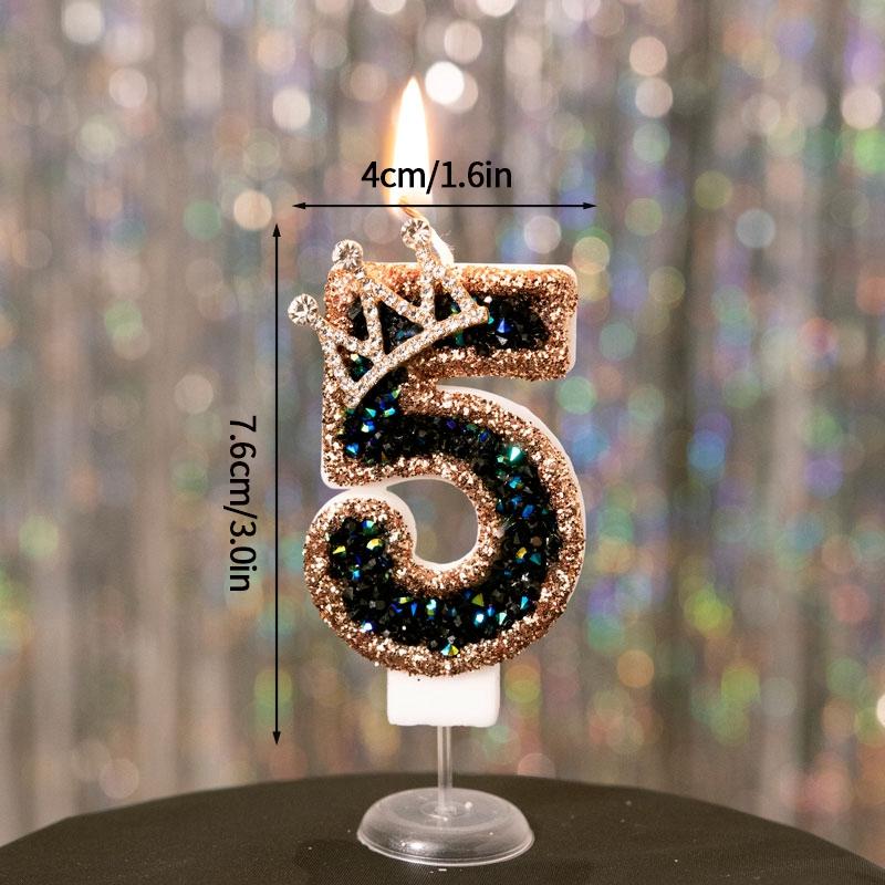 Birthday Number 0-9 Candles Crown Number Candles Happy Birthday Cake Decorated Baby Shower Insert Decor Festival Supplies